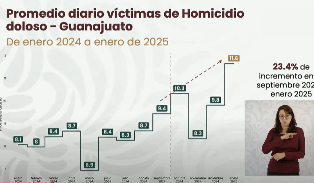 Guanajuato, único estado con aumento en homicidios, según informe federal