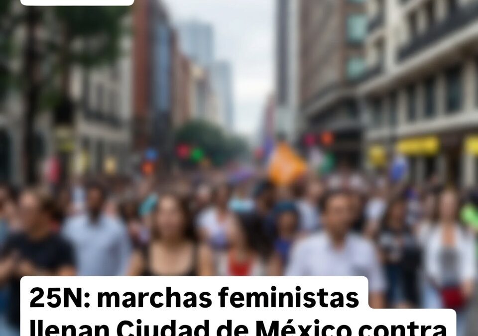 25N: marchas feministas llenan Ciudad de México contra la violencia machista