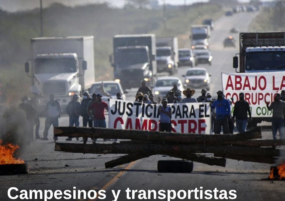 Campesinos y transportistas mantienen bloqueos; fracasa otra reunión con Segob