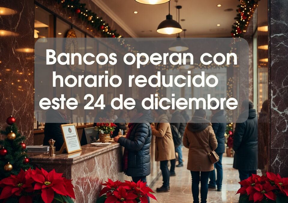 Bancos operan con horario reducido este 24 de diciembre