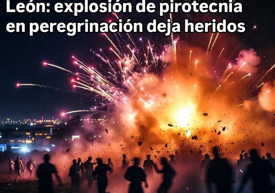 León: explosión de pirotecnia en peregrinación deja heridos