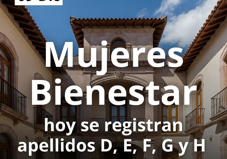 Mujeres Bienestar: hoy se registran apellidos D, E, F, G y H
