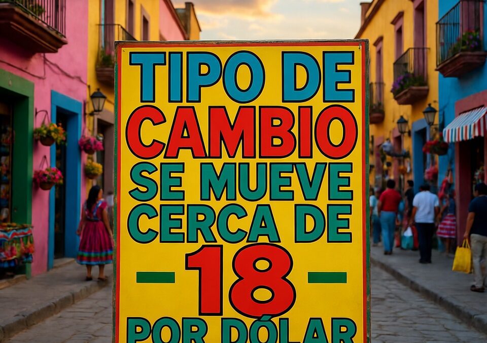 Tipo de cambio se mueve cerca de 18 por dólar