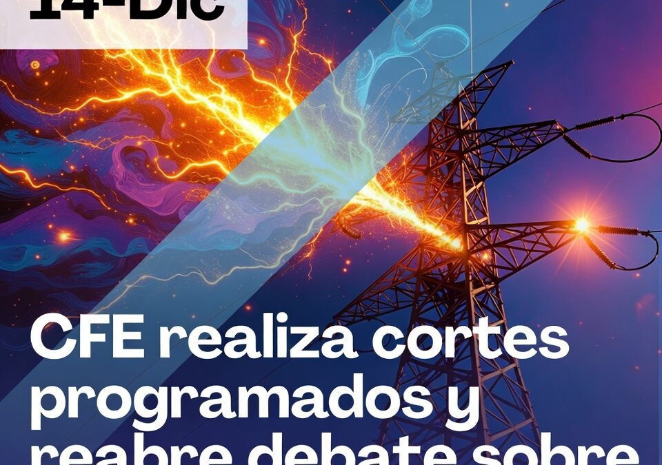 CFE realiza cortes programados y reabre debate sobre inversión en redes