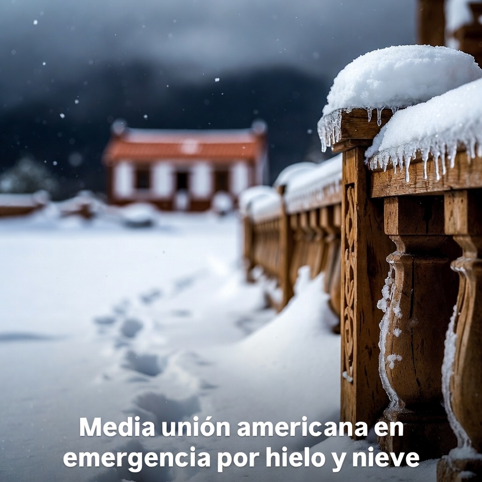 Media unión americana en emergencia por hielo y nieve