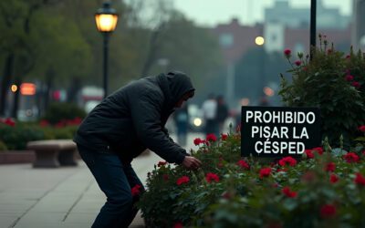 Robo de flores en Plaza de la Paz: cámaras captan el momento
