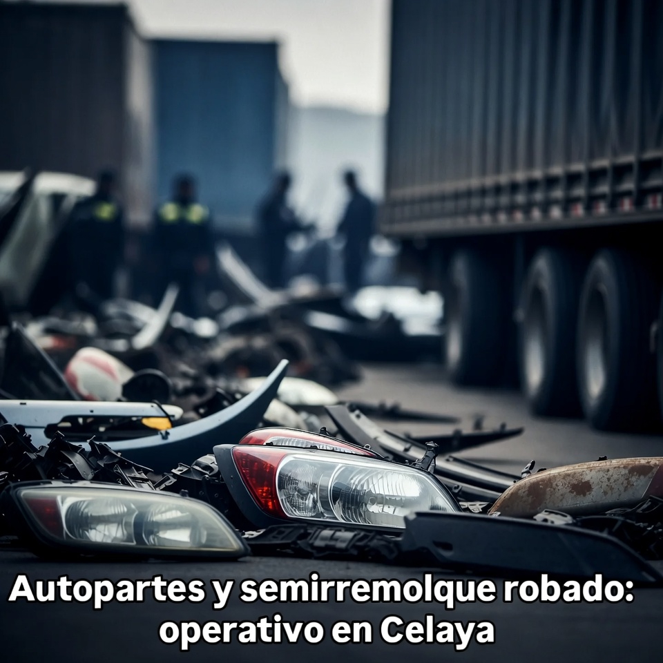Autopartes y semirremolque robado: operativo en Celaya