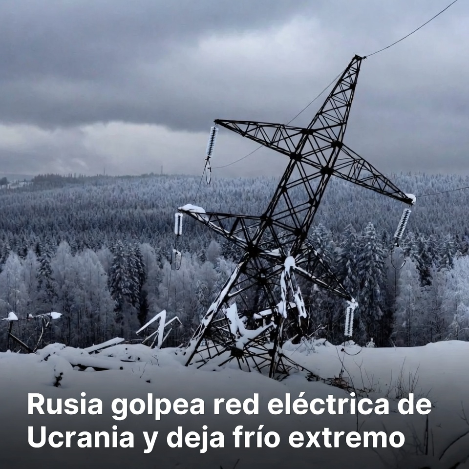Rusia golpea red eléctrica de Ucrania y deja frío extremo