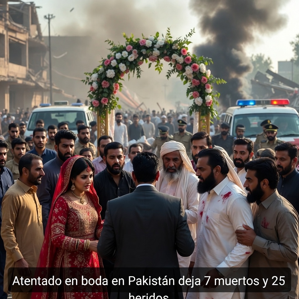 Atentado en boda en Pakistán deja 7 muertos y 25 heridos