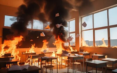 Fuego en La Sauceda: un aula queda en pérdida total