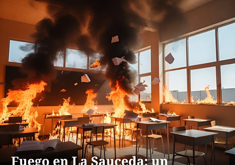 Fuego en La Sauceda: un aula queda en pérdida total