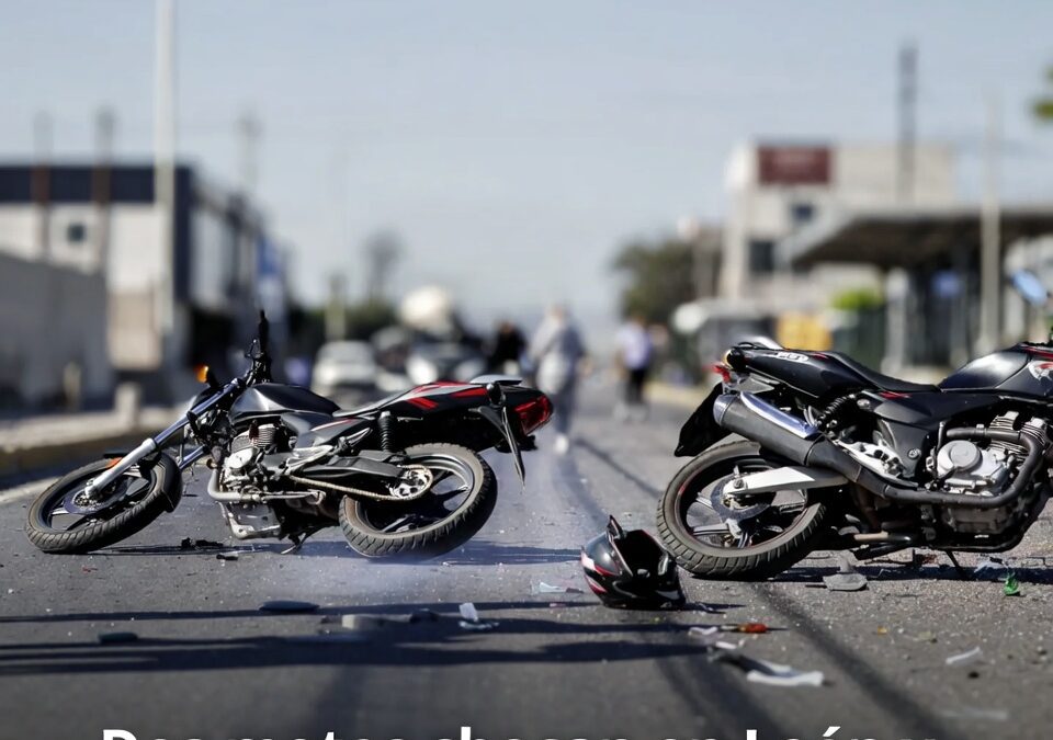 Dos motos chocan en León y deja cuatro lesionados