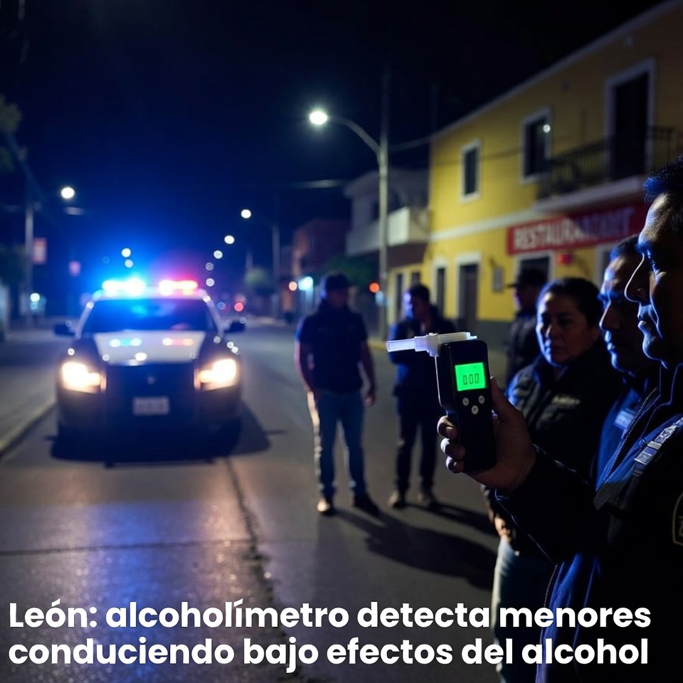 León: alcoholímetro detecta menores conduciendo bajo efectos del alcohol