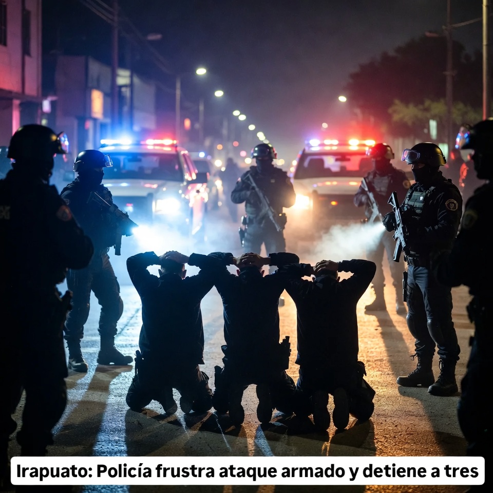 Irapuato: Policía frustra ataque armado y detiene a tres