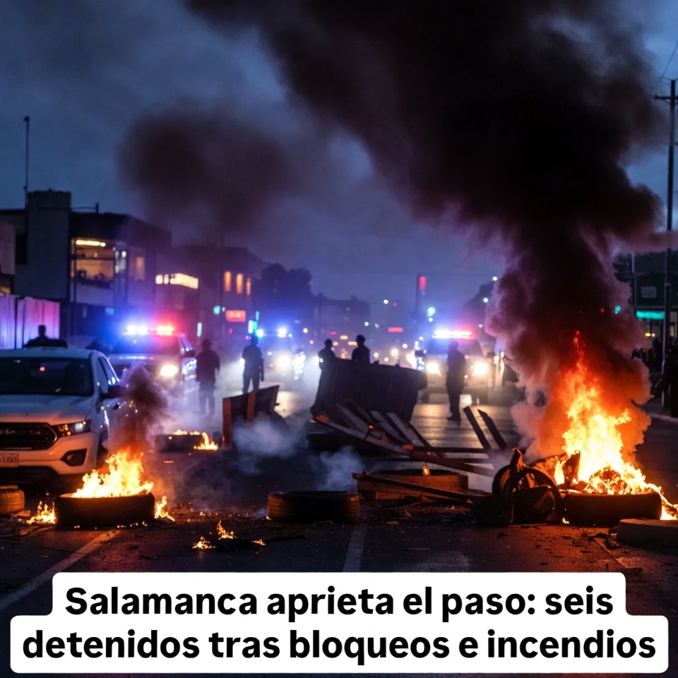 Salamanca aprieta el paso: seis detenidos tras bloqueos e incendios