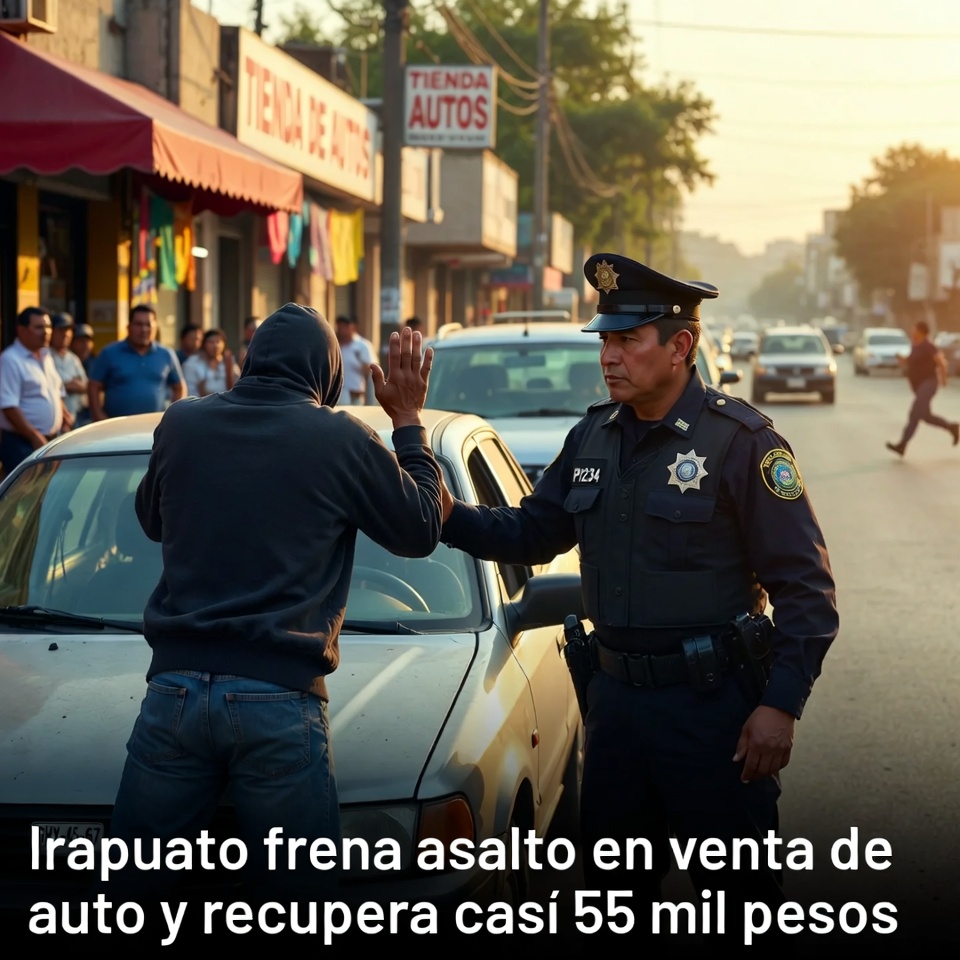 Irapuato frena asalto en venta de auto y recupera casi 55 mil pesos