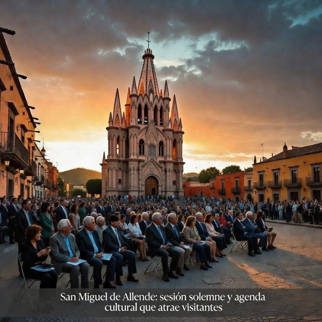 San Miguel de Allende: sesión solemne y agenda cultural que atrae visitantes