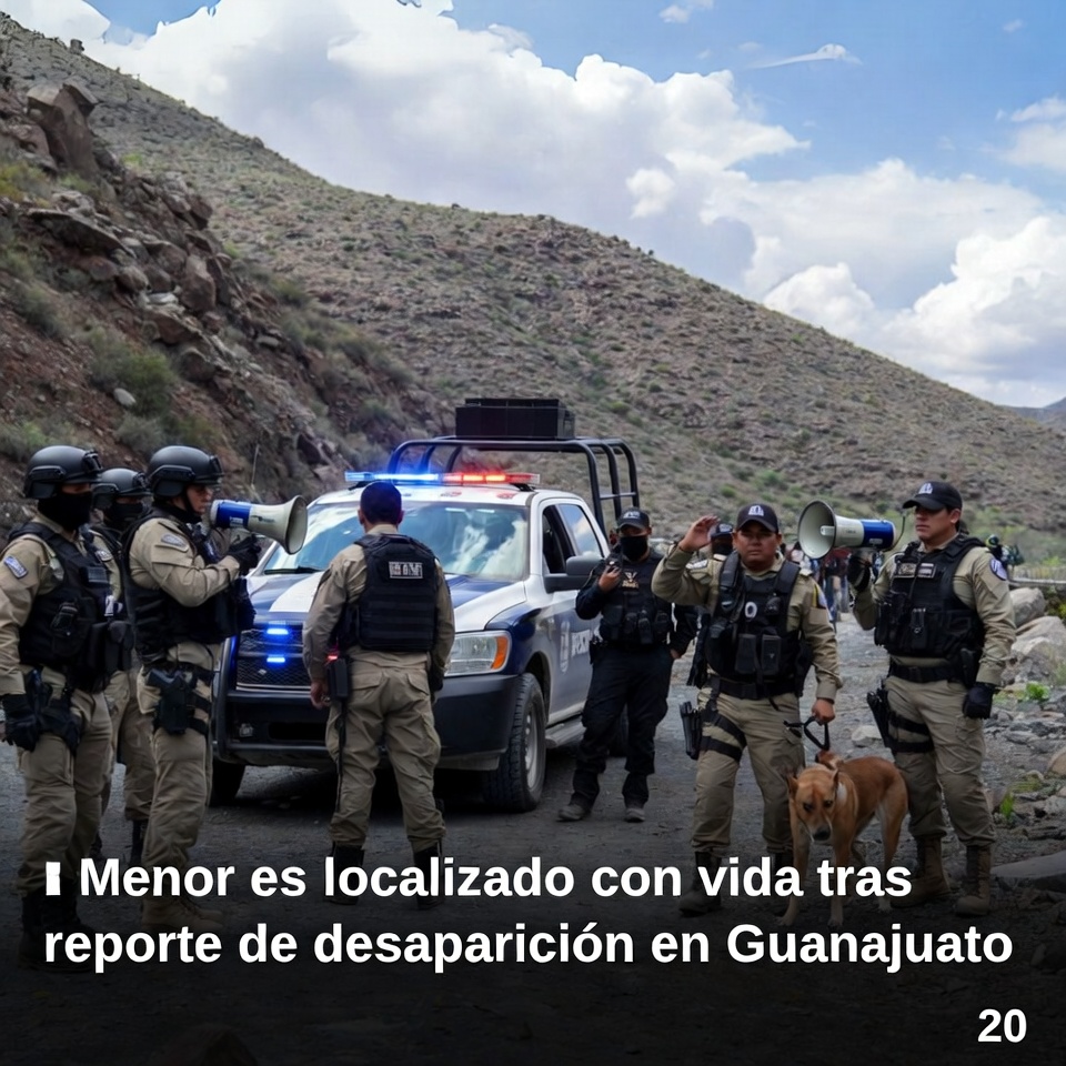 Menor es localizado con vida tras reporte de desaparición en Guanajuto