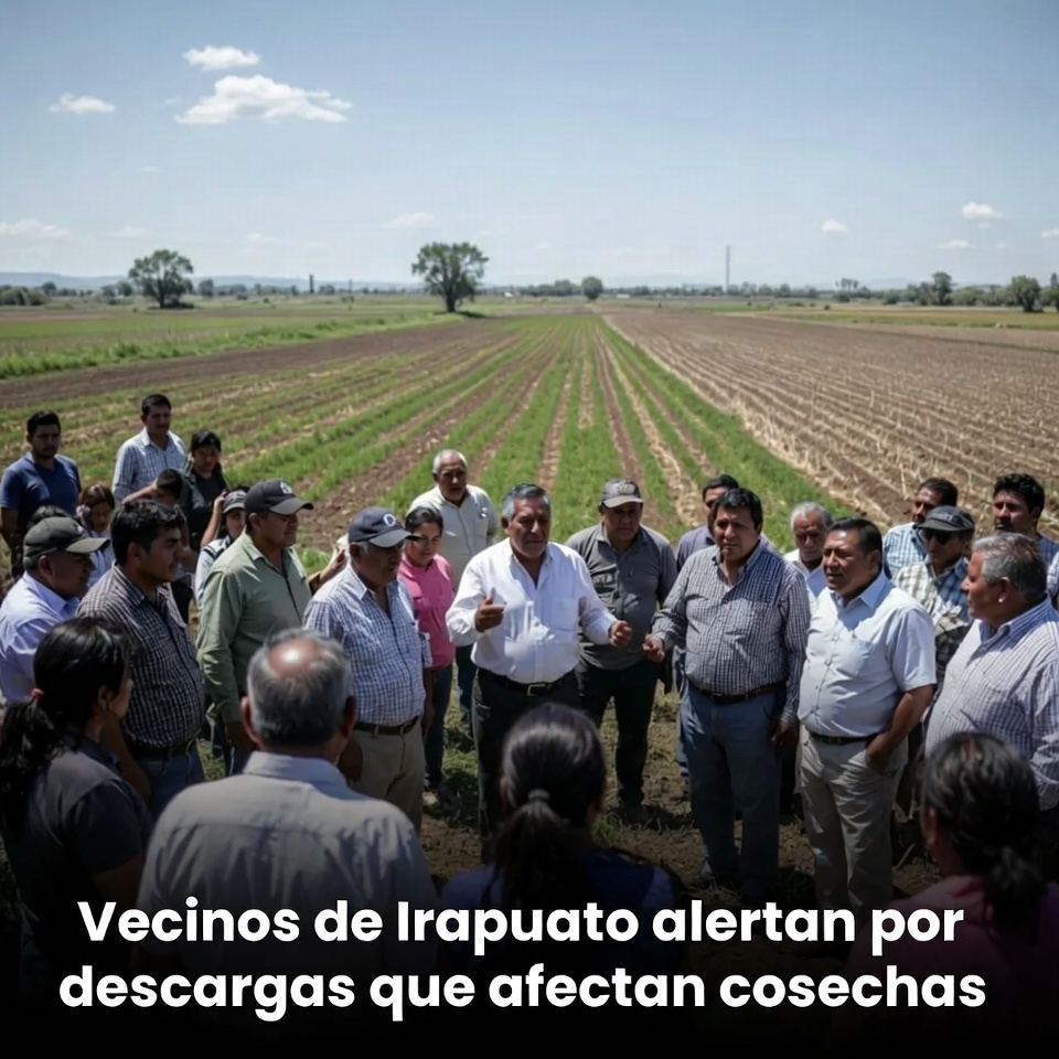 Vecinos de Irapuato alertan por descargas que afectan cosechas