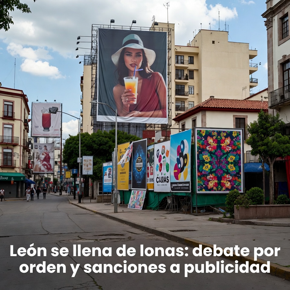 León se llena de lonas: debate por orden y sanciones a publicidad