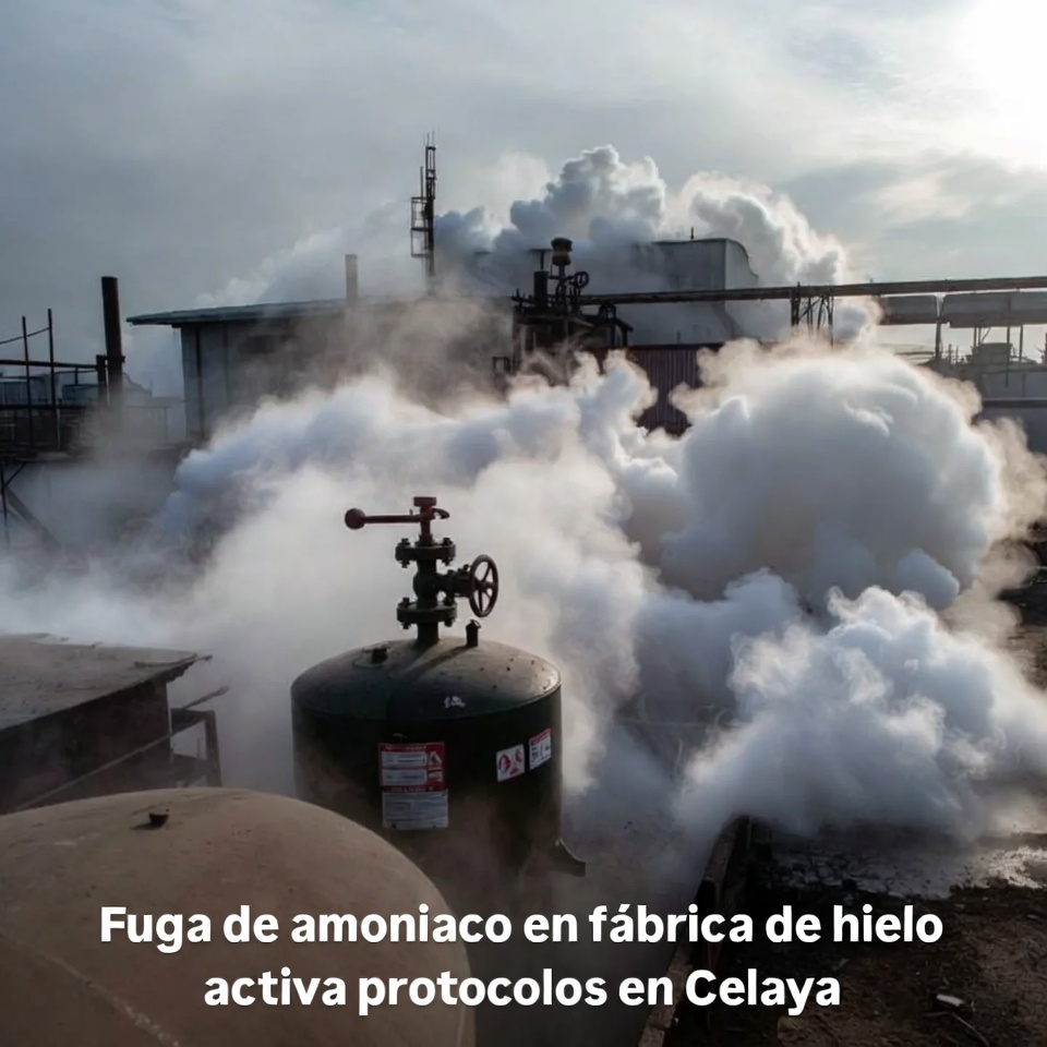 Fuga de amoniaco en fábrica de hielo activa protocolos en Celaya