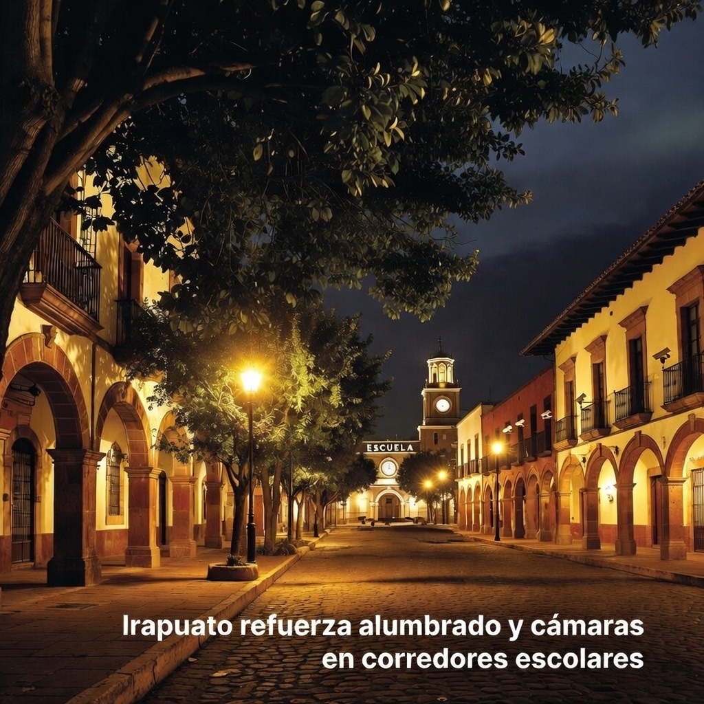 Irapuato refuerza alumbrado y cámaras en corredores escolares
