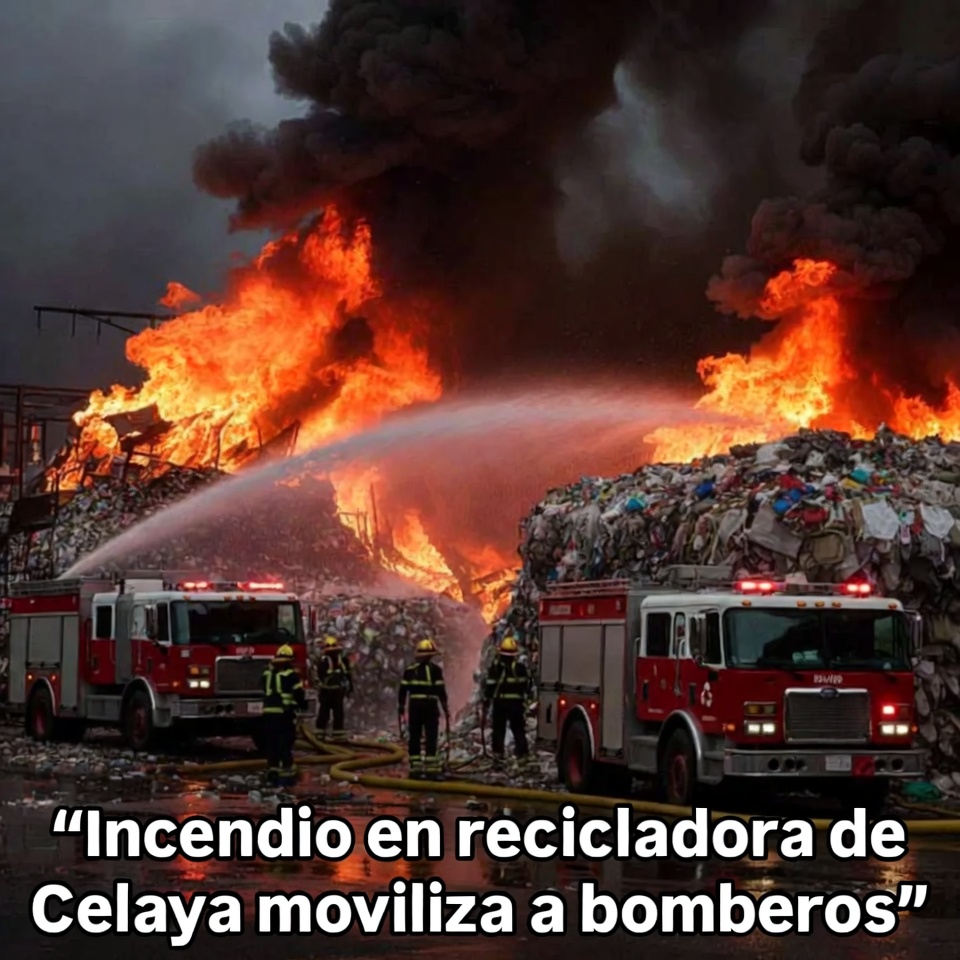 Incendio en recicladora de Celaya moviliza a bomberos
