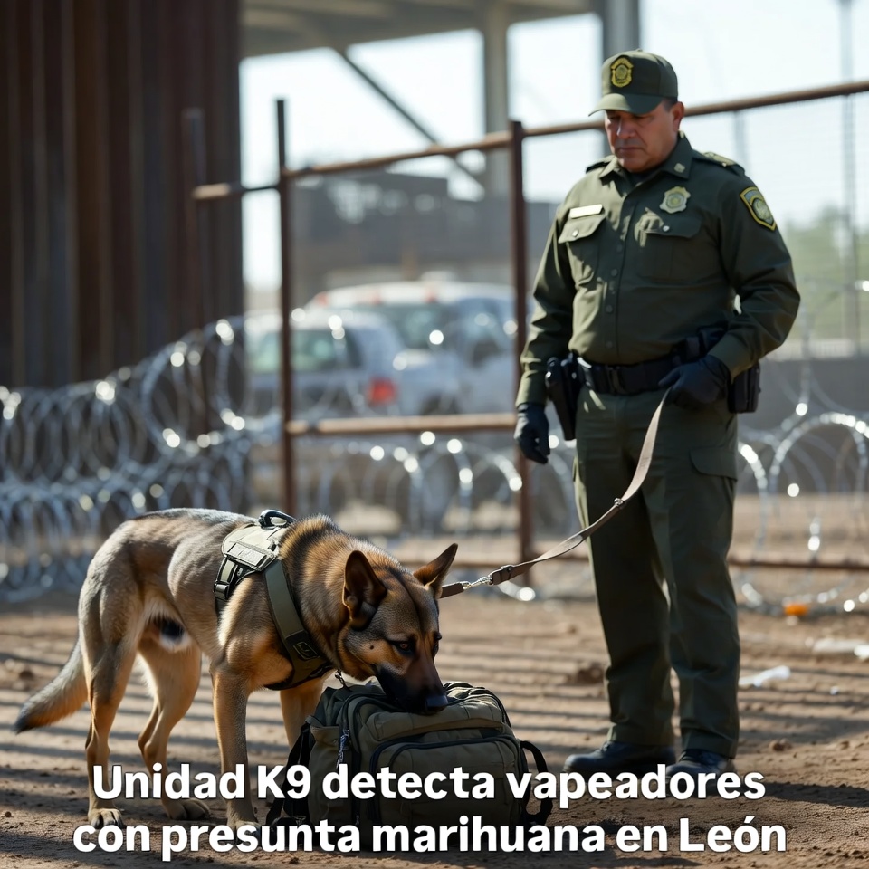 Unidad K9 detecta vapeadores con presunta marihuana en León