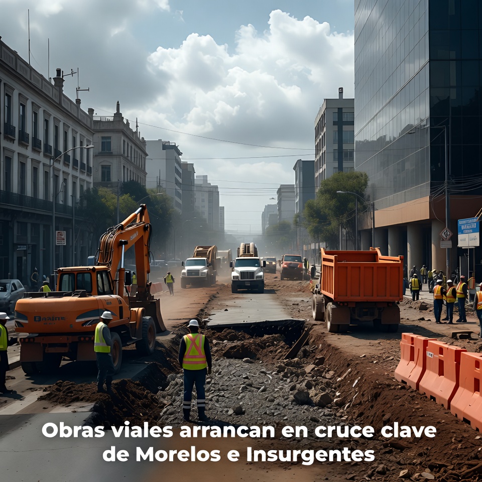 Obras viales arrancan en cruce clave de Morelos e Insurgentes
