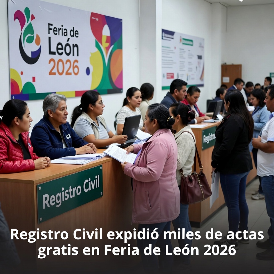 Registro Civil expidió miles de actas gratis en Feria de León 2026