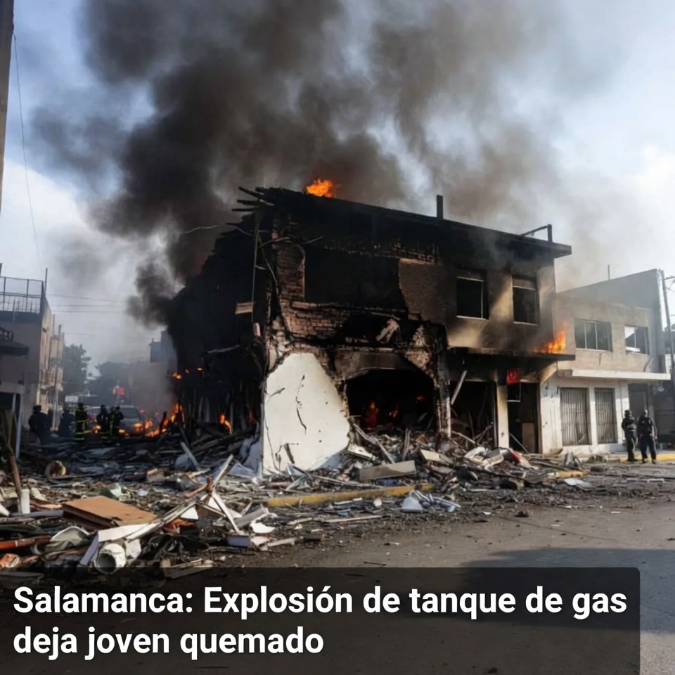 Salamanca: Explosión de tanque de gas deja joven quemado