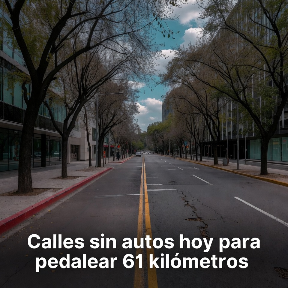 Calles sin autos hoy para pedalear 61 kilómetros
