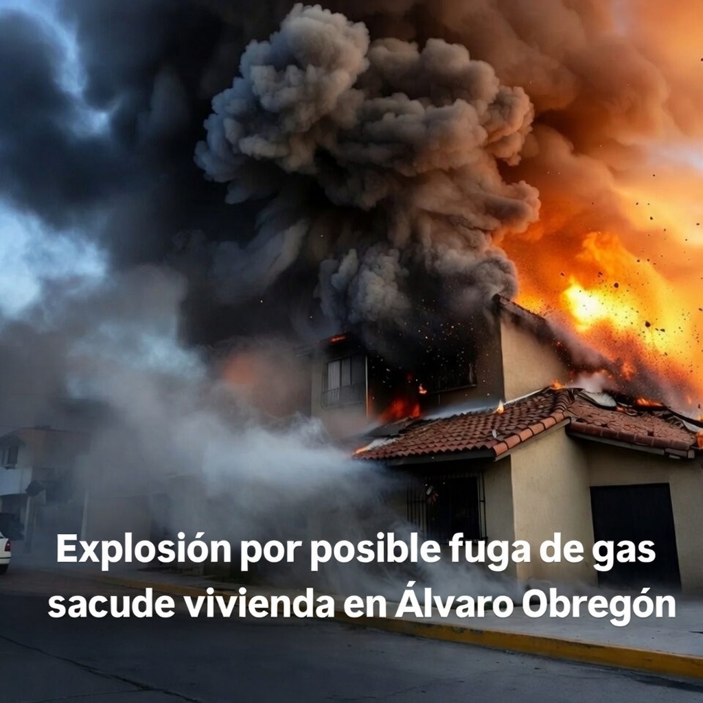 Explosión por posible fuga de gas sacude vivienda en Álvaro Obregón