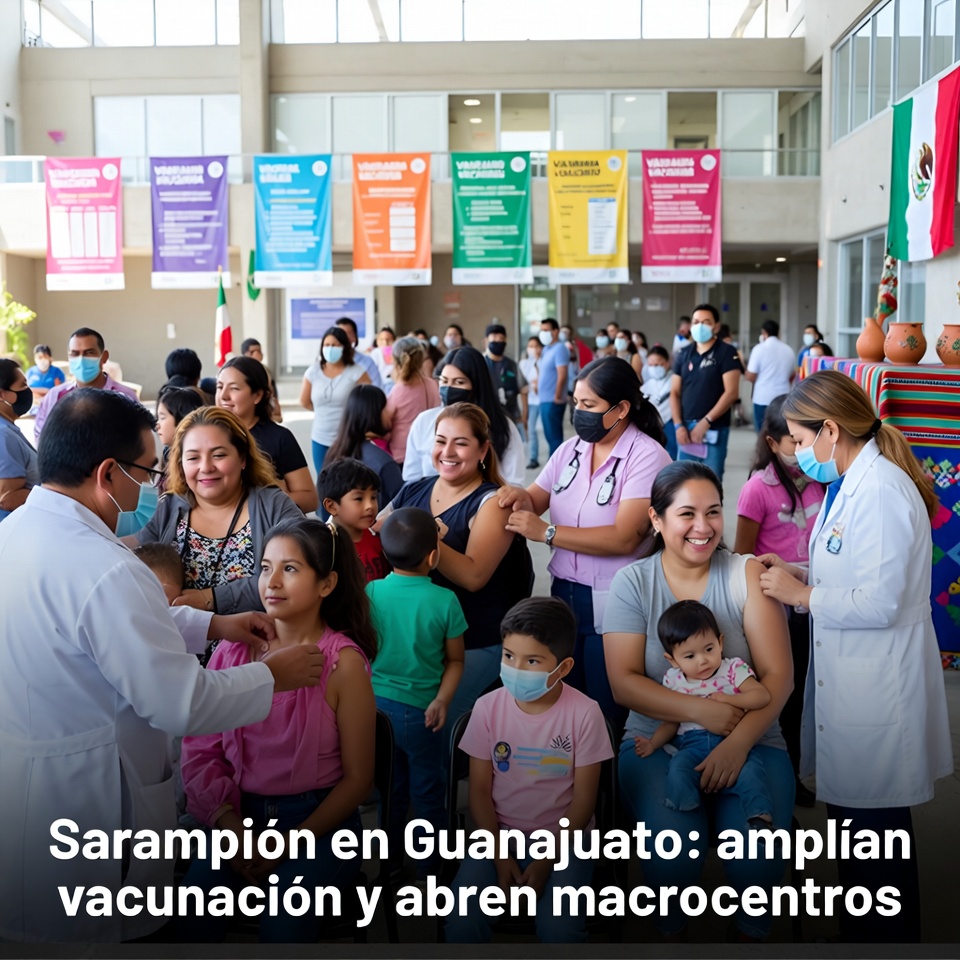 Sarampión en Guanajuato: amplían vacunación y abren macrocentros