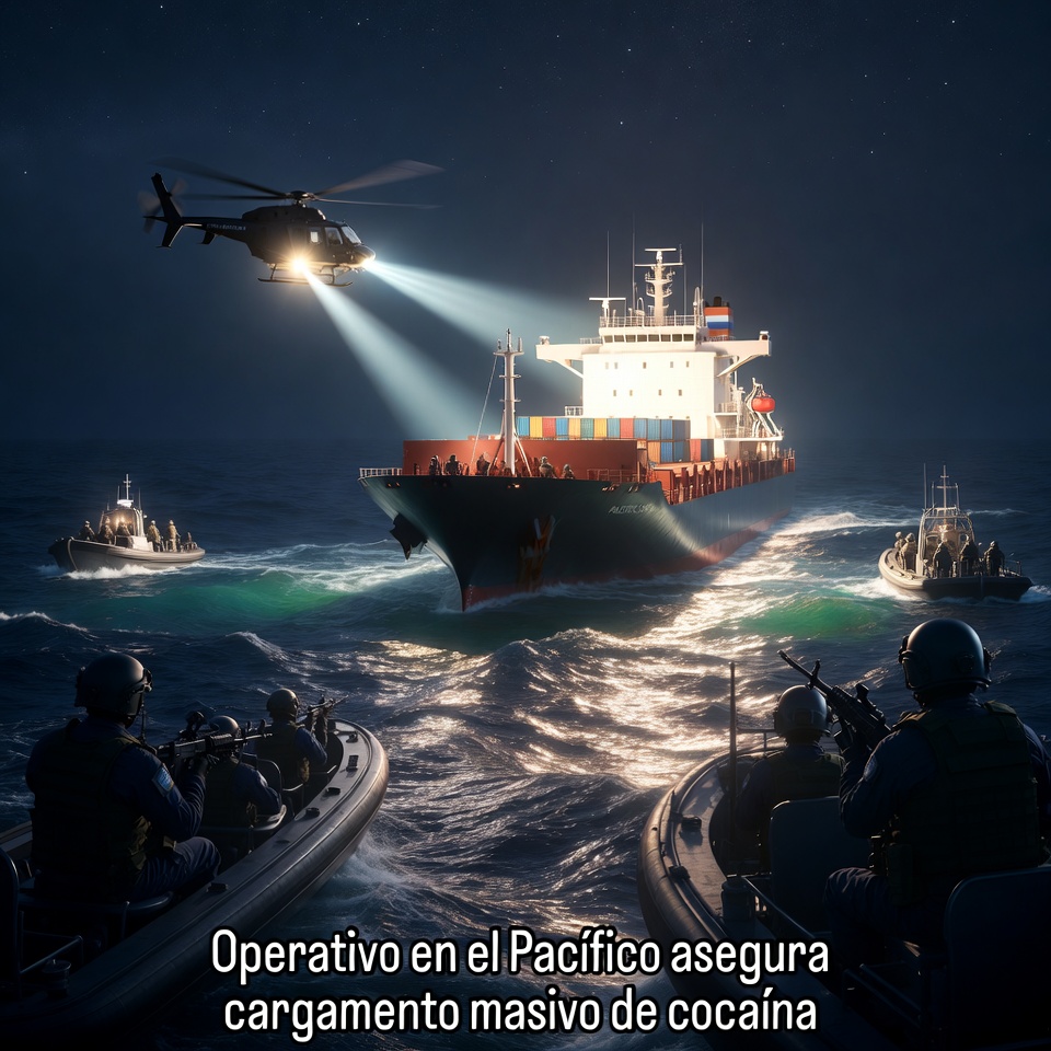 Operativo en el Pacífico asegura cargamento masivo de cocaína