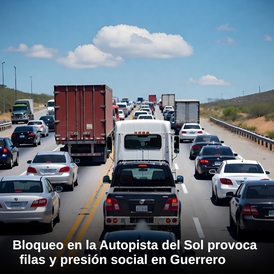 Bloqueo en la Autopista del Sol provoca filas y presión social en Guerrero