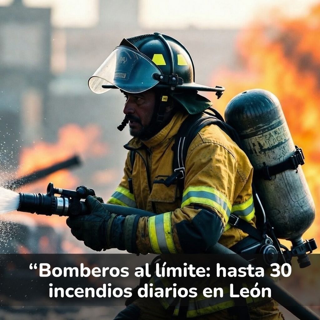 Bomberos al límite: hasta 30 incendios diarios en León