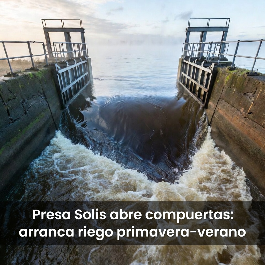 Presa Solis abre compuertas: arranca riego primavera–verano