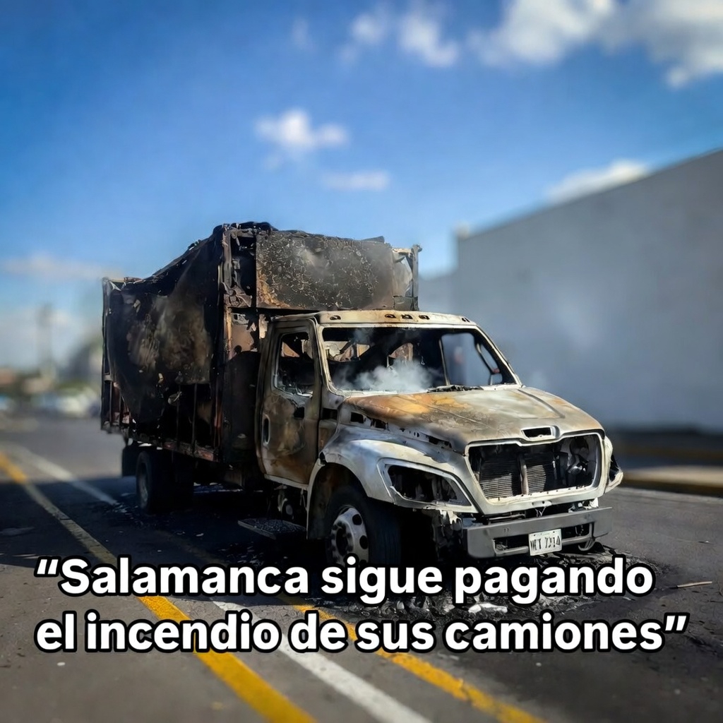 Salamanca resiente quema de camiones en ruta suburbana