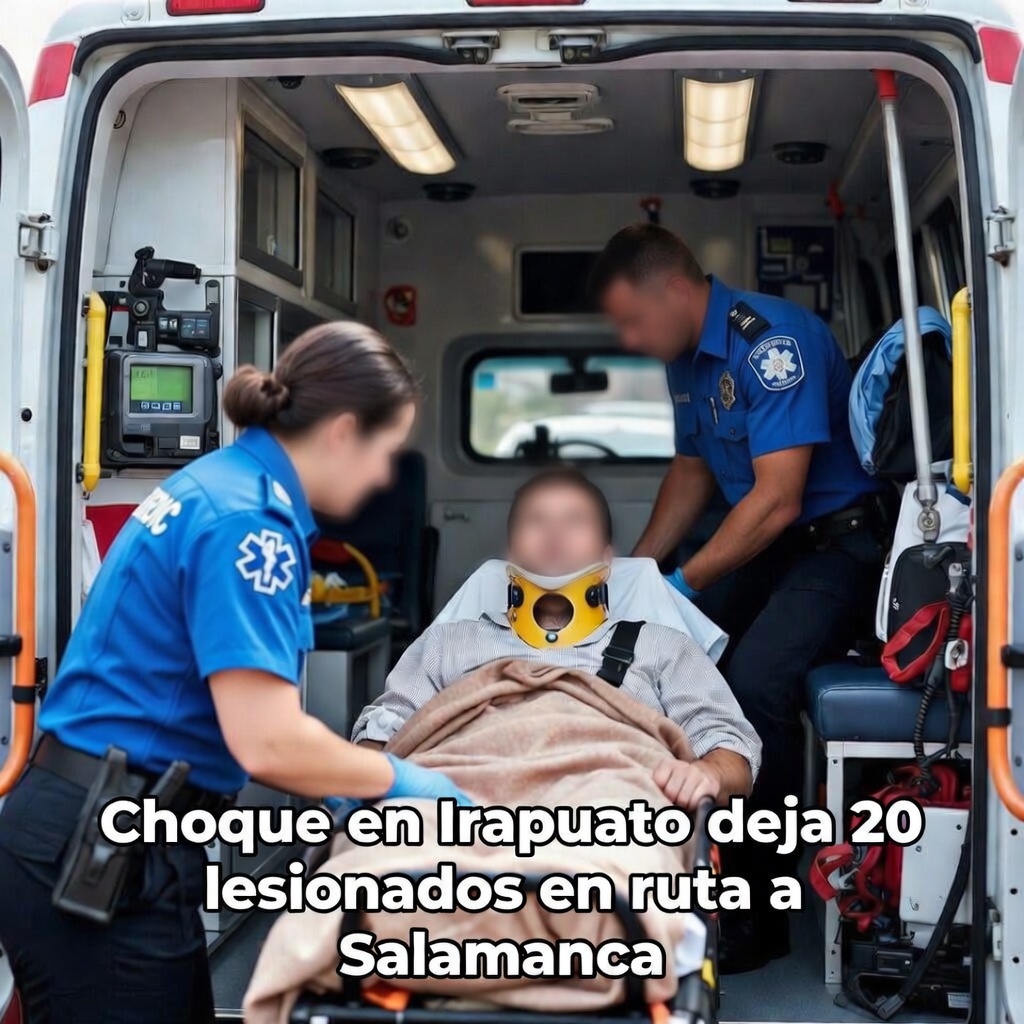 Choque en Irapuato deja 20 lesionados en ruta a Salamanca