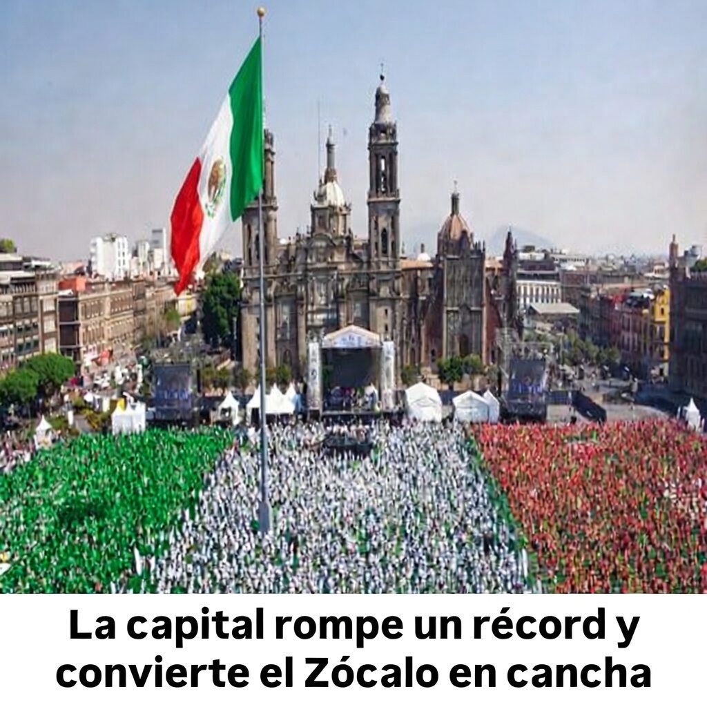 La capital rompe un récord y convierte el Zócalo en cancha