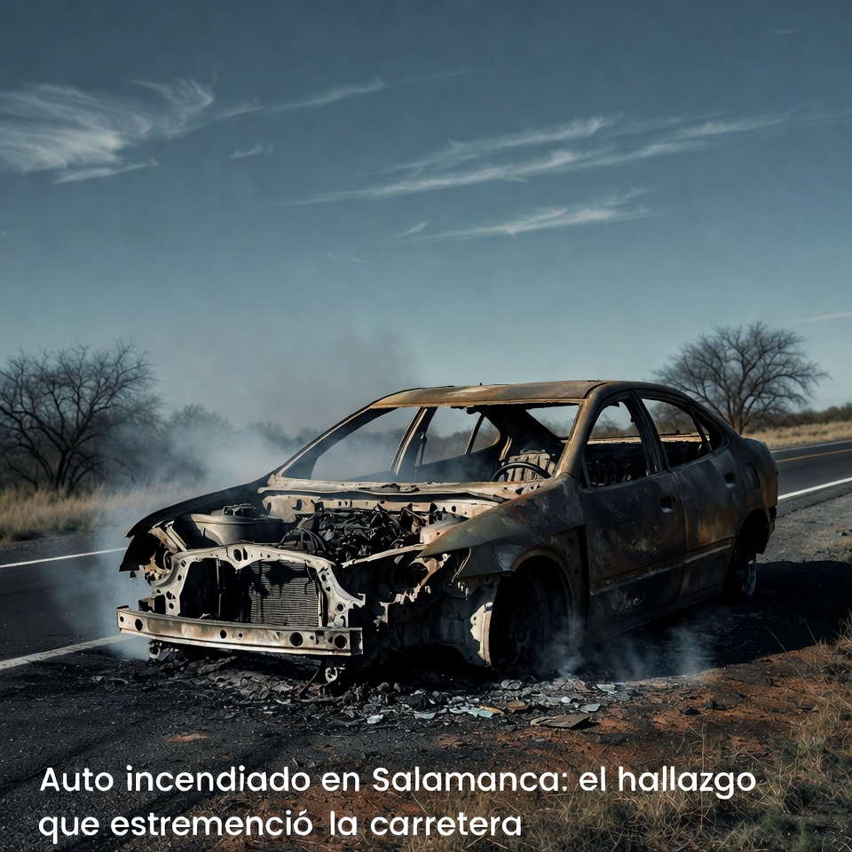Auto incendiado en Salamanca: el hallazgo que estremeció la carretera