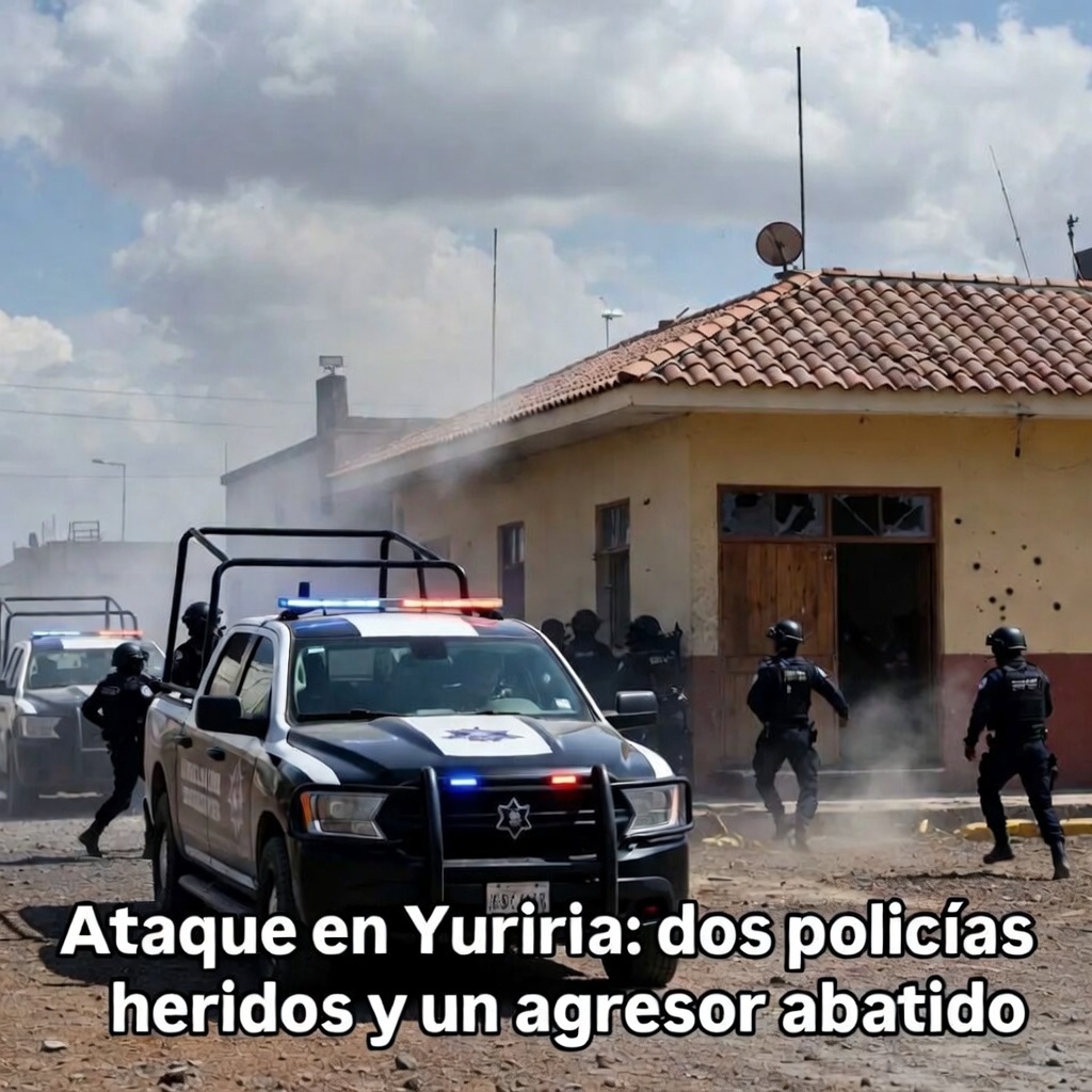 Ataque en Yuriria: dos policías heridos y un agresor abatido