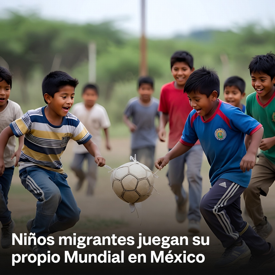 Niños migrantes juegan su propio Mundial en México