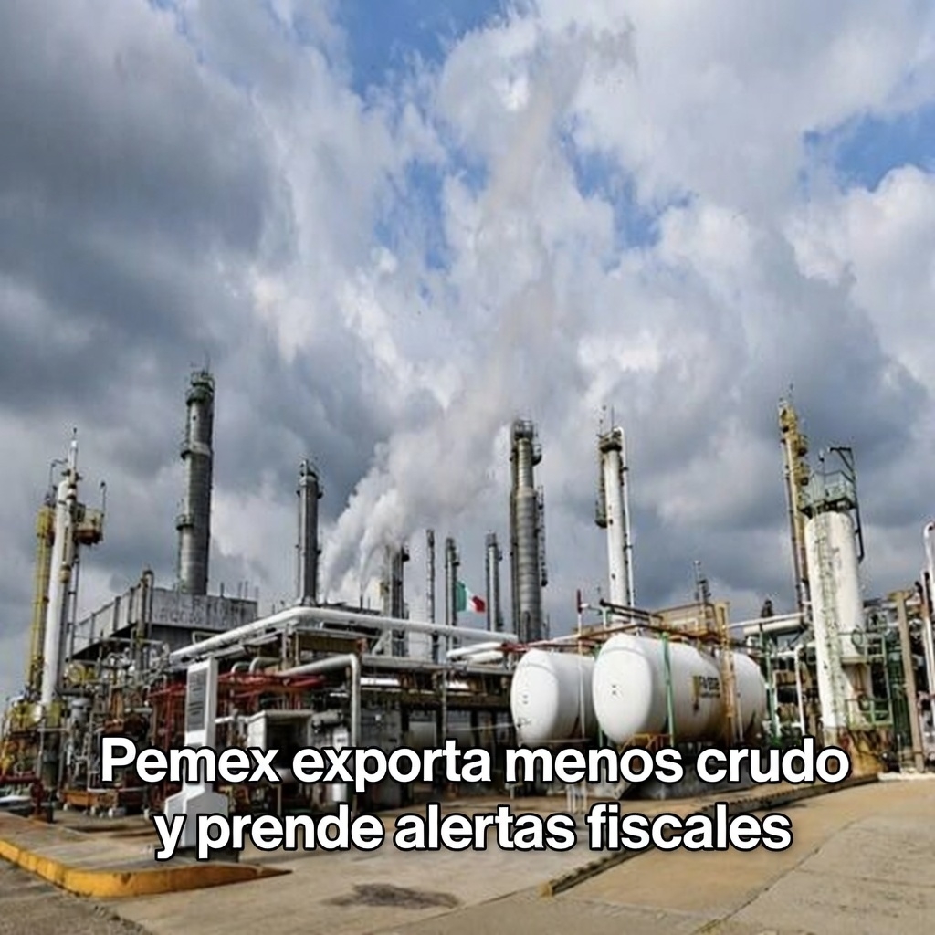 Pemex exporta menos crudo y prende alertas fiscales