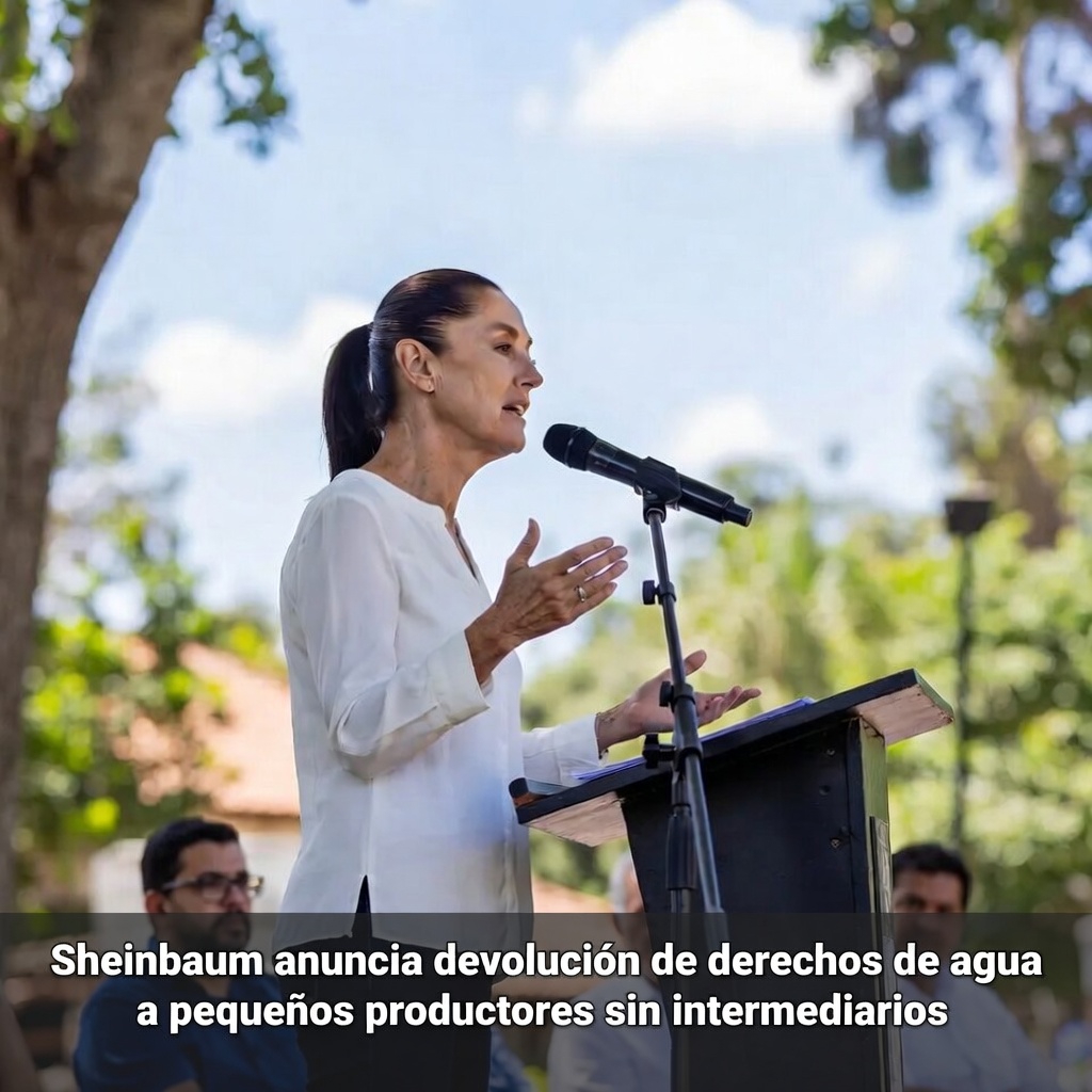 Sheinbaum anuncia devolución de derechos de agua a pequeños productores sin intermediarios