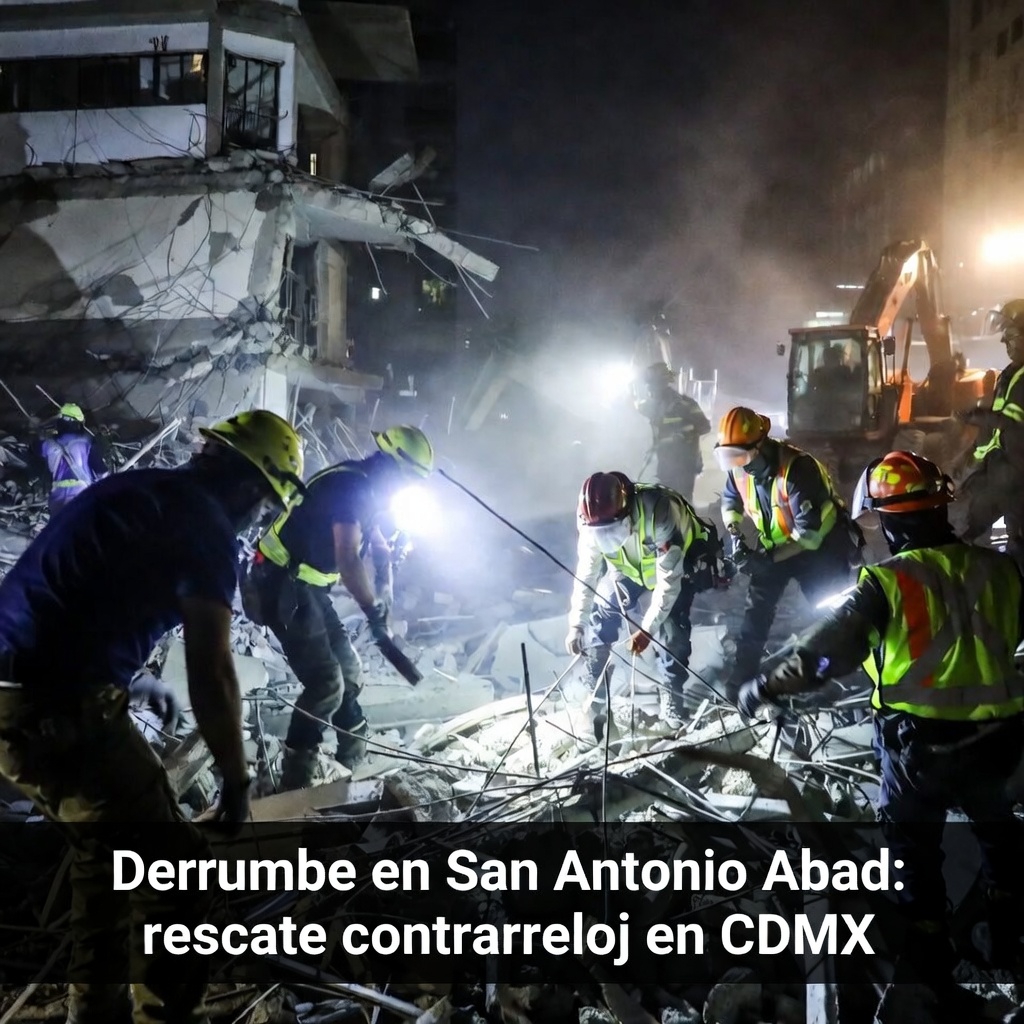 «Derrumbe en San Antonio Abad: rescate contrarreloj en CDMX»