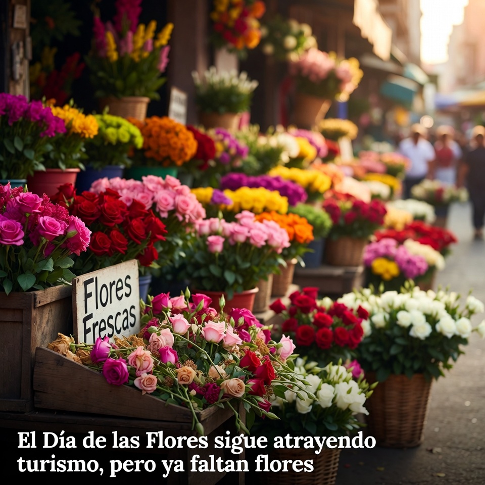 El Día de las Flores sigue atrayendo turismo, pero ya faltan flores
