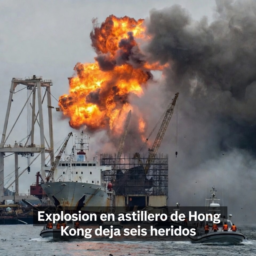 Explosion en astillero de Hong Kong deja seis heridos