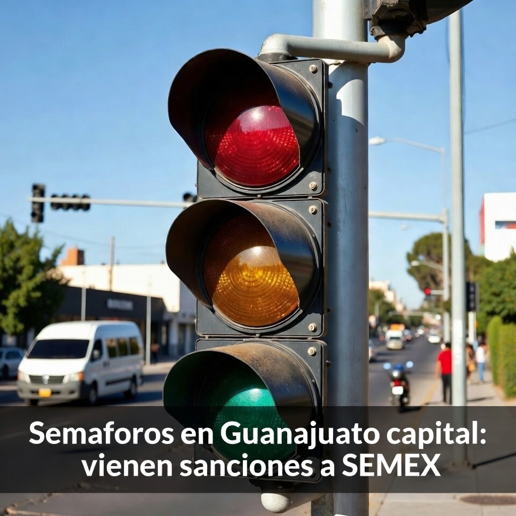 Semaforos en Guanajuato capital: vienen sanciones a SEMEX